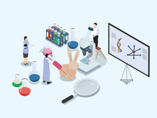 Animal experiment in the laboratory using a rabbit