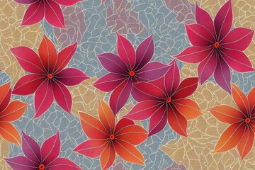 Obraz premium Ornamental Base Background Repeat All over Floral Texture Multi Colored Creative Ethnic Textile Design Pattern