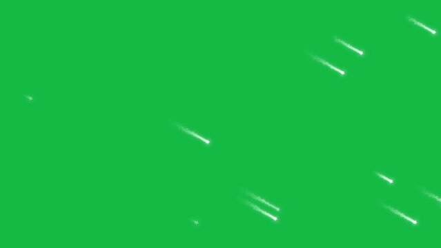 Falling stars motion graphic with green screen background. 