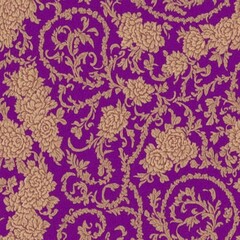 Beautiful Tiled Repeating Pattern in a Vintage Art Nouveau Style