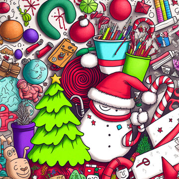 Weihnachtsdoodles, made by AI, k&uuml;nstliche Intelligenz