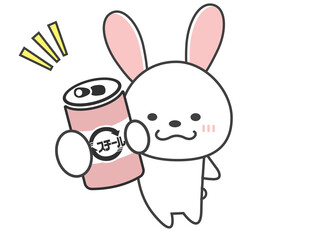 スチール缶　うさぎ