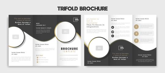 trifold brochure template design vector	