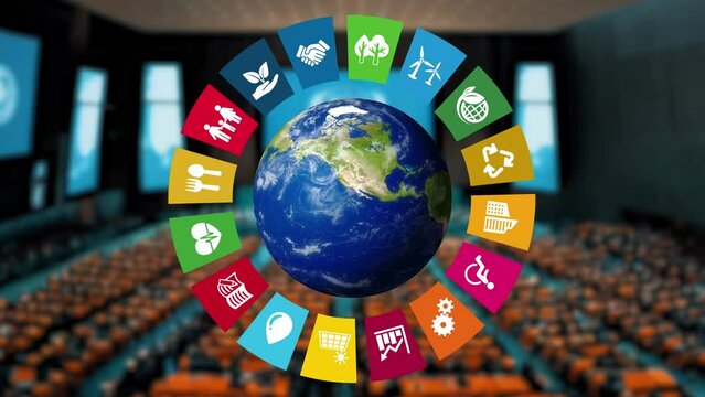 International conference concept. Sustainable development goals. SDGs.