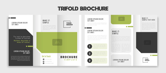 trifold brochure template design vector	