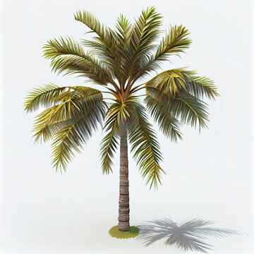 Palm tree isolated on white background, ai generated illustration © Chernyakov Aleksandr
