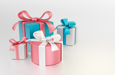 Gift boxes are on a white background