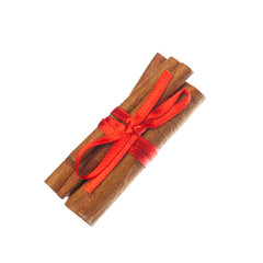 Cinnamon organic spice isolated on white background