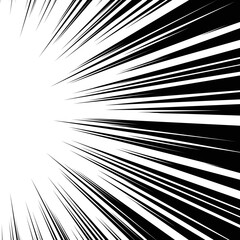 Obraz premium 黒色の漫画風の集中線の素材