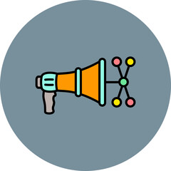 Viral Marketing Multicolor Circle Filled Line Icon