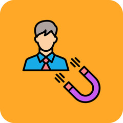User Engagement Multicolor Round Corner Filled Line Icon