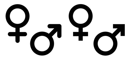 Women and Men Symbol. Male Sign. Vector Icon. black icon.