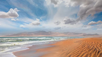 Foto auf Glas Namib desert with Atlantic ocean meets near Skeleton coast -  Namibia, South Africa © muratart