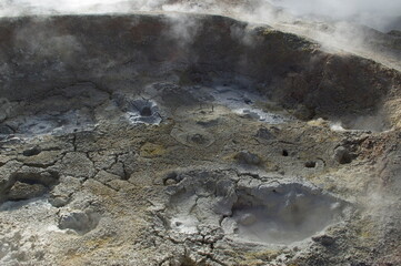 Fototapeta na wymiar Geothermal Geyser atacama volcano hot steam water