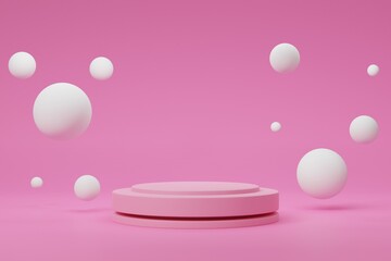 product display on pink background 3D rendering