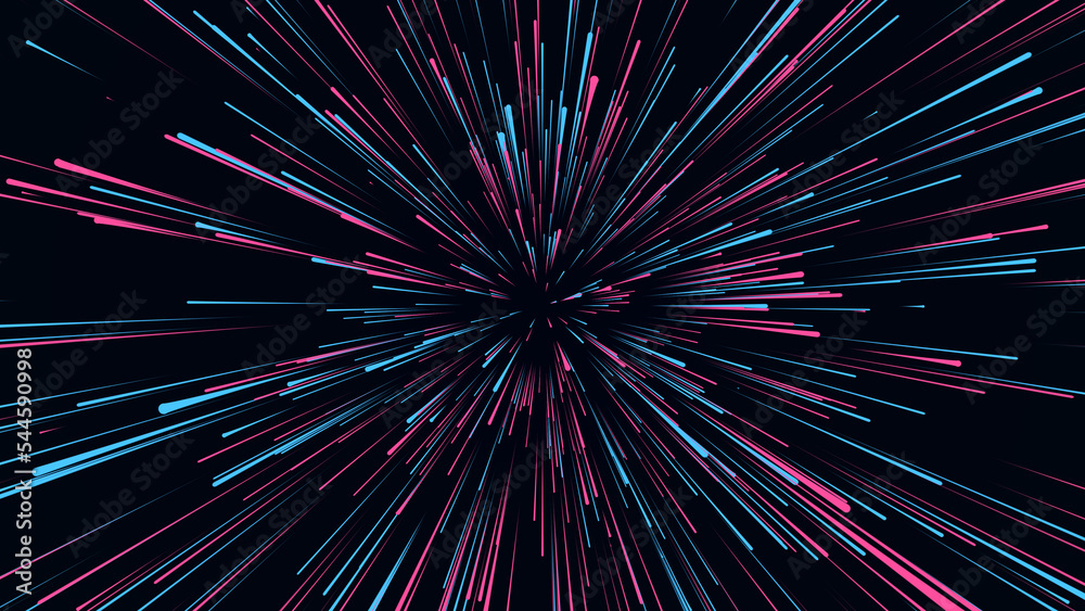 Poster abstract hyperspeed background. movements of big data cyberspace. dynamic light lines on the speed. 