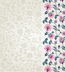 Obraz premium wedding card design, traditional paisley floral pattern , royal India 