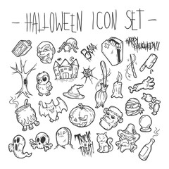 halloween icon set