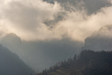 misty morning in the mountains, Belianske Tatras, Slovakia