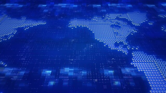 Digital World Map News Looped Background