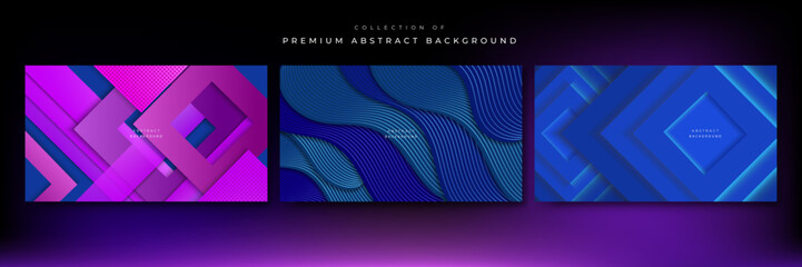 Set of abstract background with colorful geometric shapes