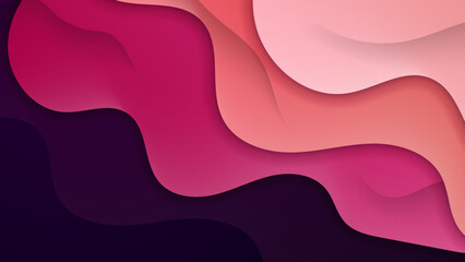Abstract pink wave curve background with 3d overlap layers. Vector abstract graphic design banner pattern presentation background wallpaper web template.