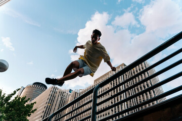 Practicing Parkour in the City