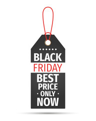 Black Friday sales tag. Black friday design, sale, discount, advertising, marketing price tag. Clothes, furnishings, cars, food sale,