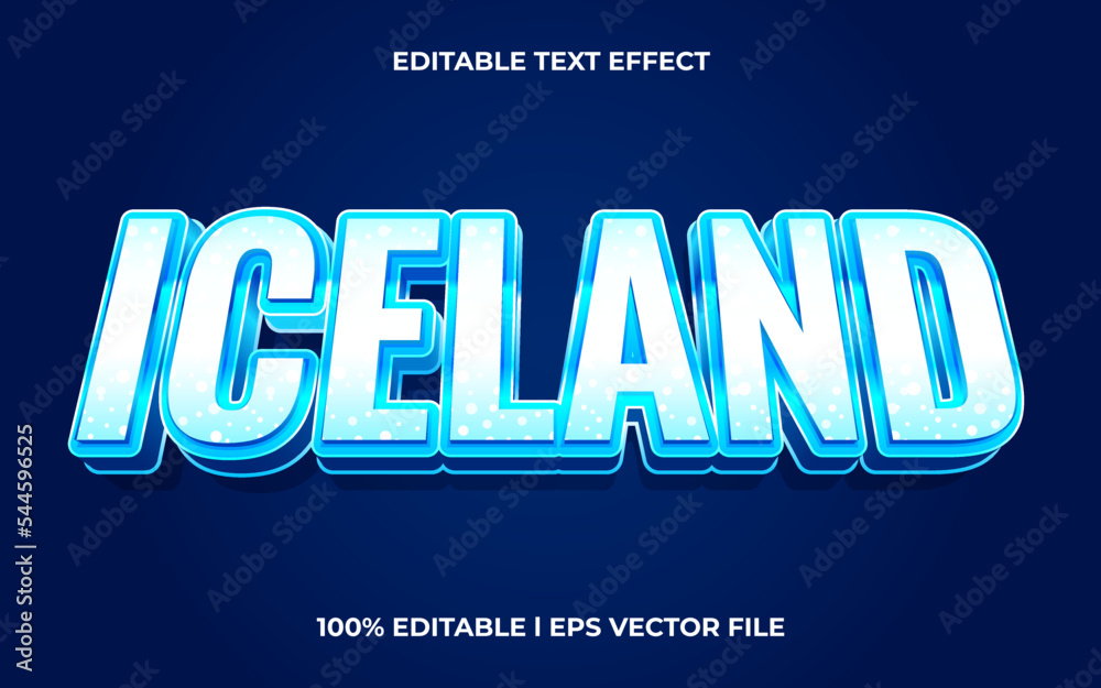 Fototapete ice land text effect editable modern lettering typography font style, ice 3d text for tittle and sti