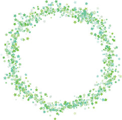 かわいい緑色　星の丸フレーム　円形