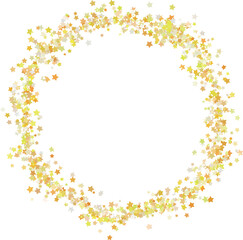 かわいい黄色　星の丸フレーム　円形