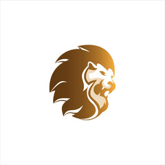 Modern Gradient Lion Head Animal Vector