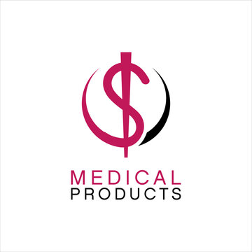 Simple Medical Logo Design Template with S Monogram