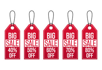 Set of decorative labels. Price tag. Winter sale design template.