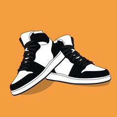 Shoes vector of casual shoes,vector design, using lineart and colors