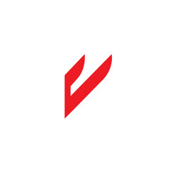 Letter V Logo Design With Red Color