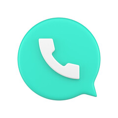 Realistic green call connection voice chat application quick tips 3d icon