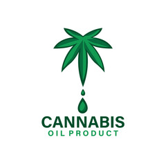 leaf logo. cannabis oil design logo vector