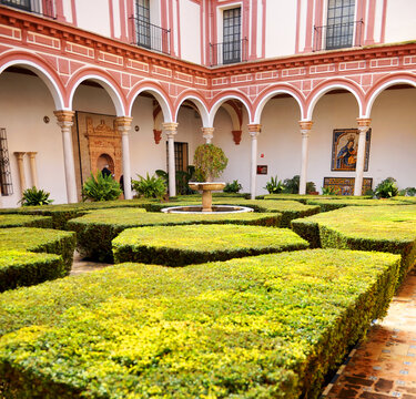 Museum of Fine Arts of Seville. Boxwood patio. Seville, Andalusia, Spain
