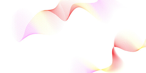 Pink ribbon on white Abstract muted background with blue wavy lines. Abstract wave curve lines banner background design. Vector illustration. Modern template abstract design flowing particles wave.