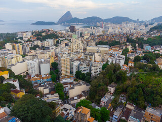 Aerial cityscape of Rio de Janeiro as seen from Santa Teresa neighborhood