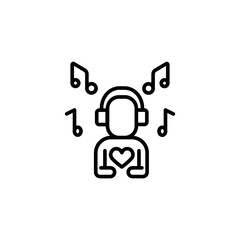people hear music healing tretment simple vector line icon that is suitable for any purpose. Web design, mobile app.