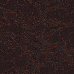 Vector brown background with black textured topographical contour of Kanchenjunga