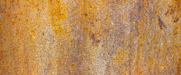 Texture of rusty iron, cracked paint on an old metal surface. Sheet of rusty metal with cracked and peeling paint, background for design with copy space.
