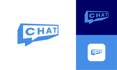 Chat letter mark on chat bubble icon logo vector design template
