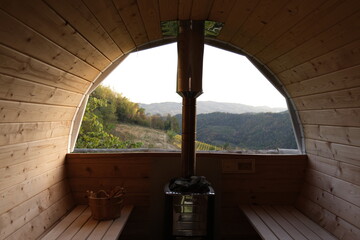 Sauna vue montagne