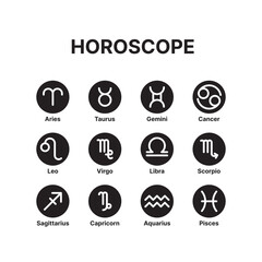 12 Zodiac Horoscope Icon Set © Fauza Aulia