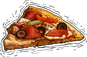 Pizza slices illustration