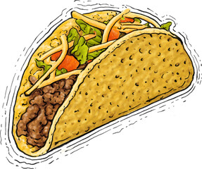 Mexican tacos illustration