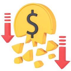 Money loss 3D icon